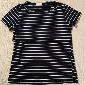 Nursing shirt L navy striped
